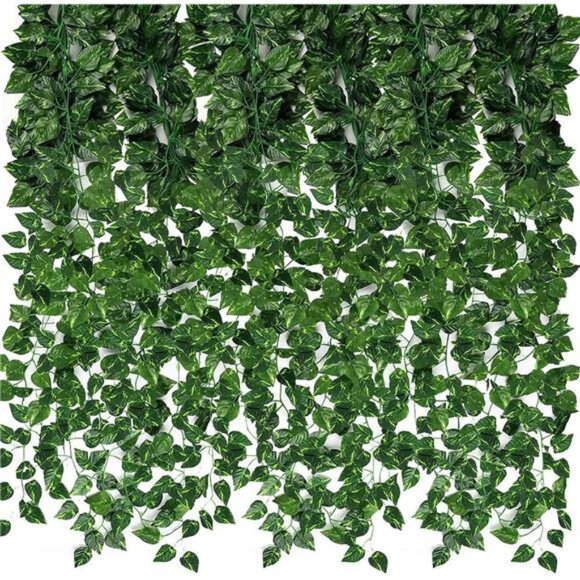 24 Pack 173ft Artificial Ivy Greenery Garland Fake Vines Hanging Plants Backdrop - Picture 1 of 7